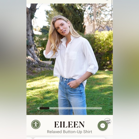 NWOT Frank & Eileen EILEEN relaxed button up shirt size S White - Picture 1 of 3